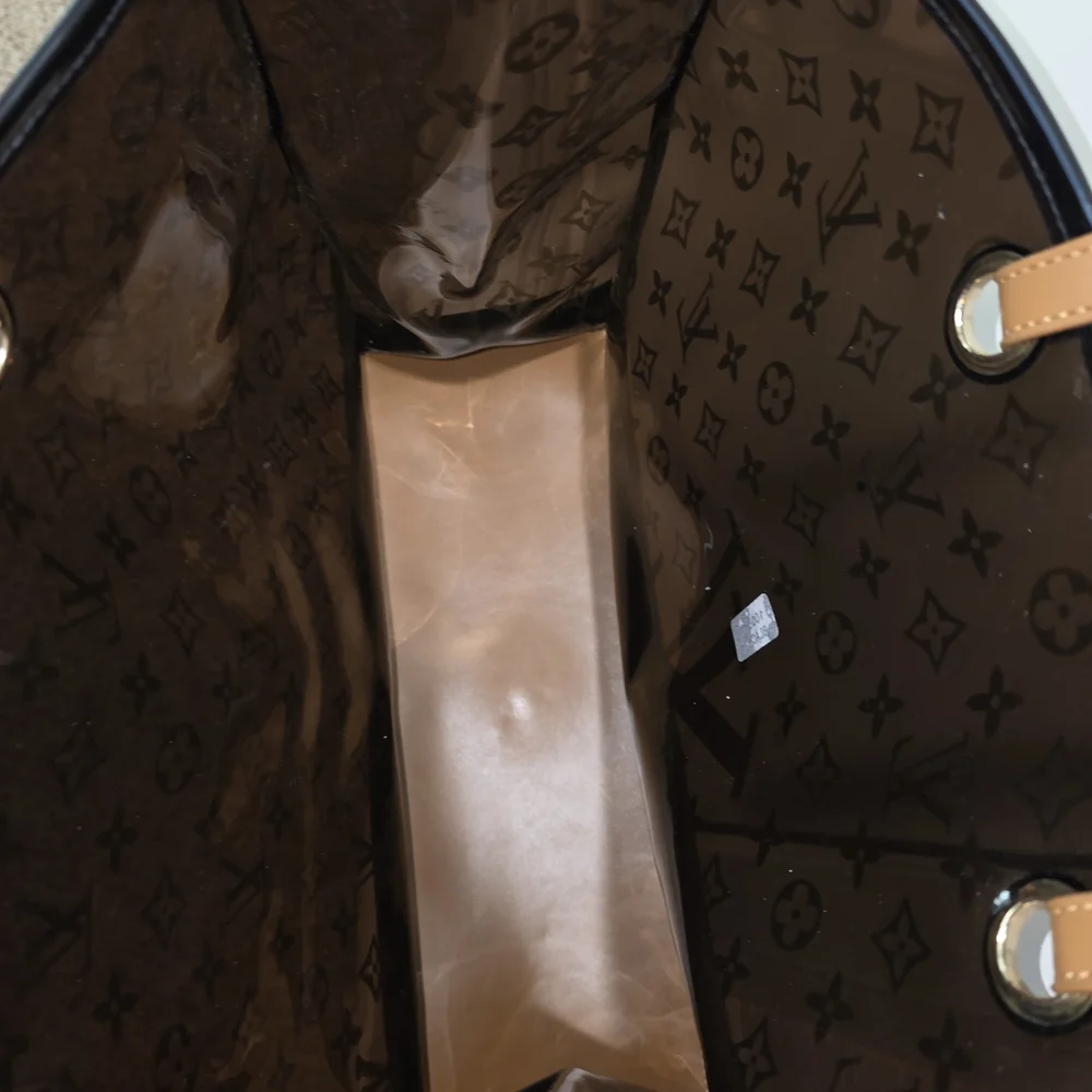 Designer Black and Tan Monogram Tote - Picture 6 of 11